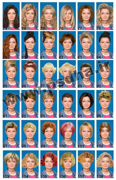 فایل لایه باز مدل های موی زنانه