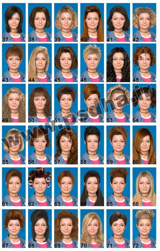 فایل لایه باز مدل های موی زنانه