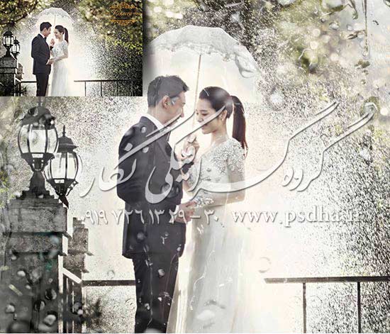 باران باریدن روی عکس