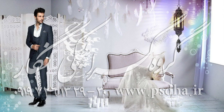 بک گراند وایت روم عکس عروس