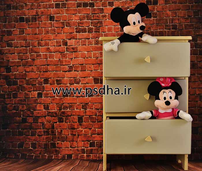 بک گراند دکور آتلیه با عروسک های مختلف