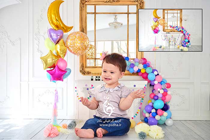 بک گراند آتلیه عکس کودک دکور آتلیه