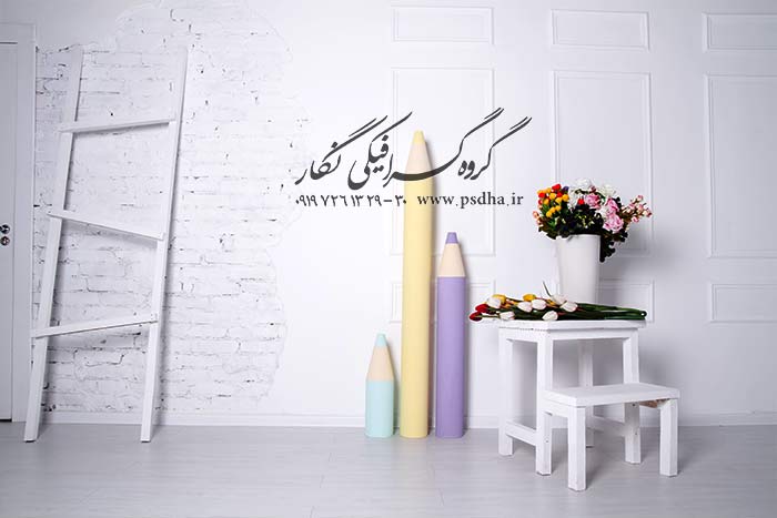 بک گراند دکور آتلیه جهت طراحی عکس کودک
