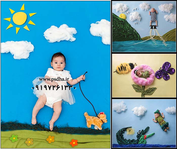دانلود بک گراند پارچه ای دکور نوزاد 