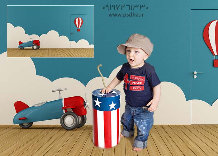 بک گراند آتلیه ای عکس کودک