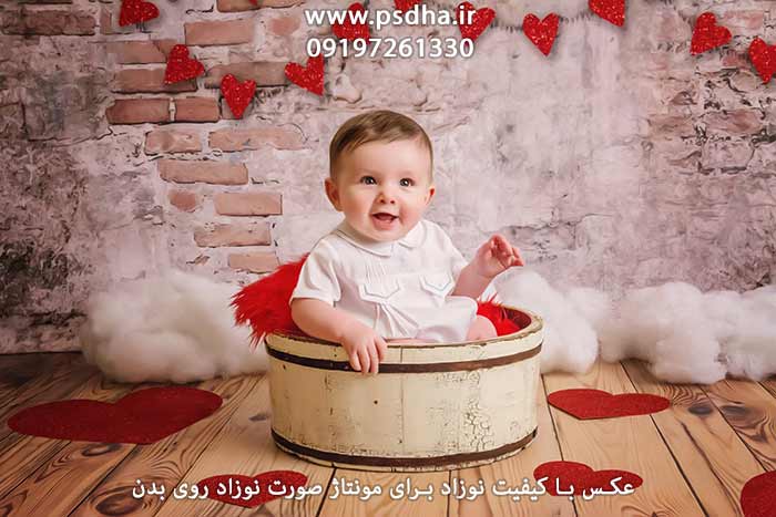 عکس با کیفیت نوزاد برای طراحی سر نوزاد