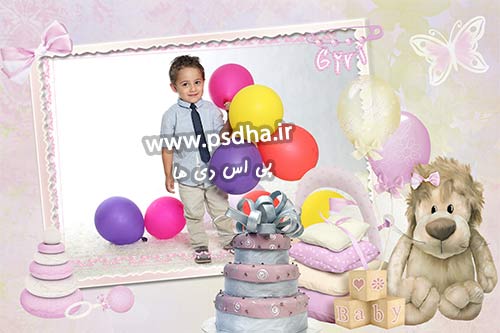 دانلود بک گراند فریم عکس تولد کودک