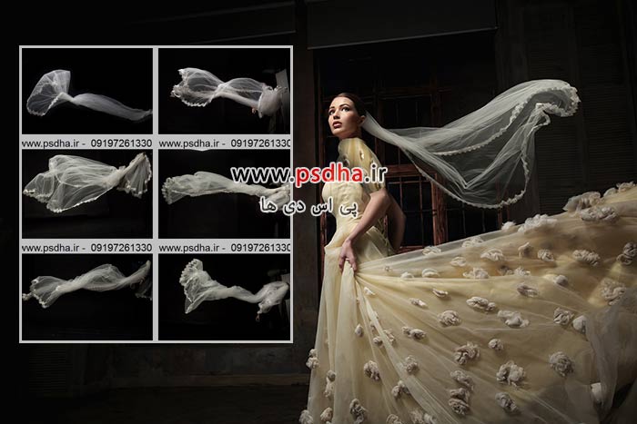 دنباله تور عروس برای طراحی عکس