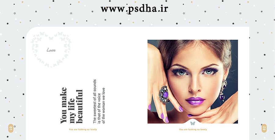 فون آماده برای چینش عکس آلبوم عروس psd