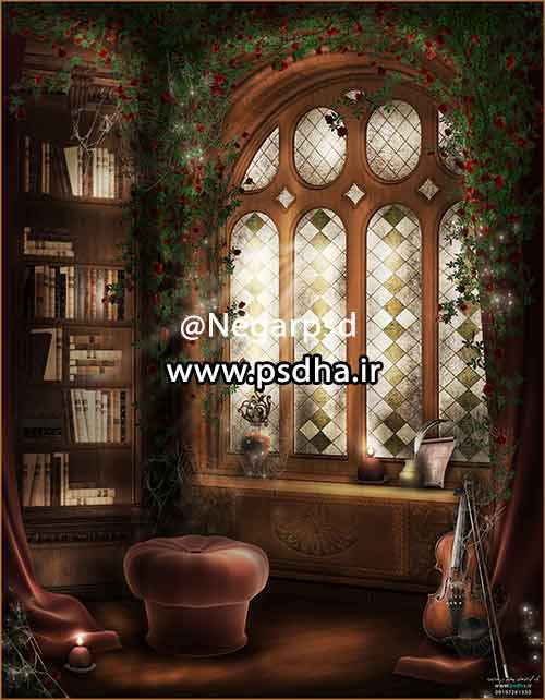 دانلود بک گراند کتابخانه برای طراحی