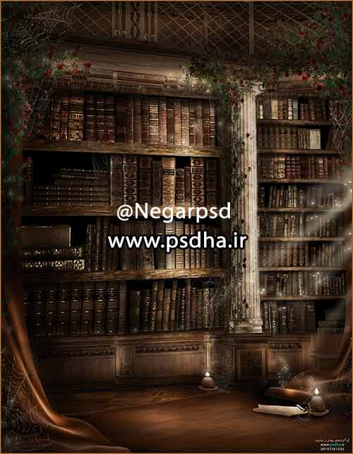 دانلود بک گراند کتابخانه برای طراحی