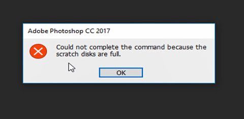 رفع خطای  scratch disks are full در فتوشاپ