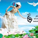 دانلود فون رویایی عروس در گل های نیلوفر آبی