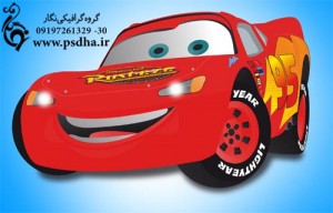 طرح لایه باز شخصیت کارتونی ماشین ها