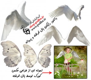 طرح لایه باز از فرشته و پروانه
