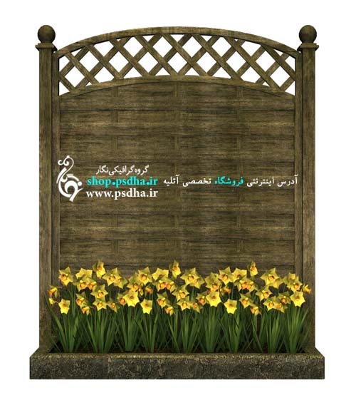 دانلود طرح لایه باز گلدان چوبی
