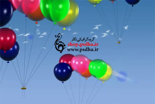 دانلود فوتیج بادکنک های رنگی