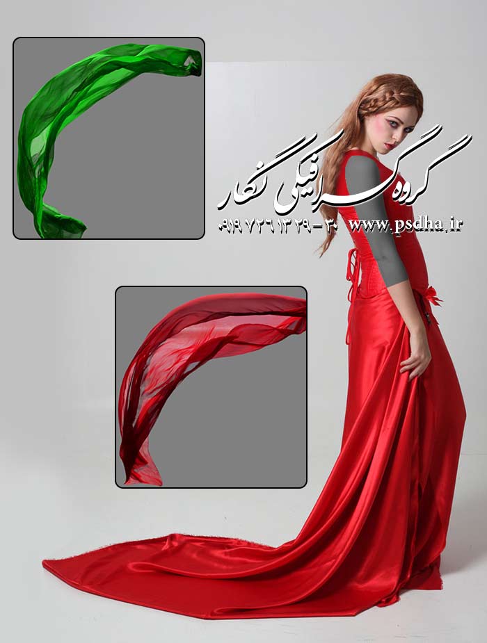 دنباله تور و لباس عروس برای طراحی عکس عروس در رنگ های مختلف