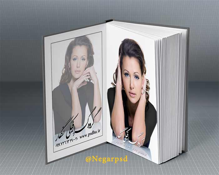 دانلود رایگان موکاپ کتاب باز بصورت پی اس دی ، open book