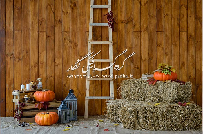 بک گراند دکور آتلیه پاییز برای طراحی