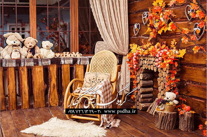 بک گراند دکور آتلیه پاییز برای طراحی