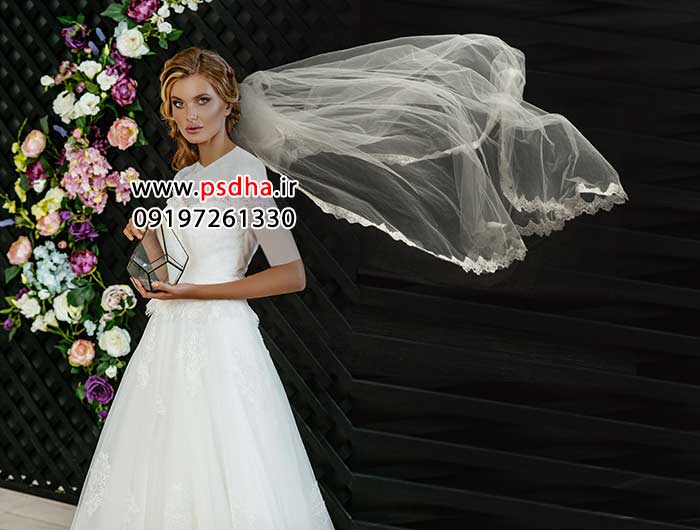 دنباله تور عروس برای طراحی عکس عروس کد3737