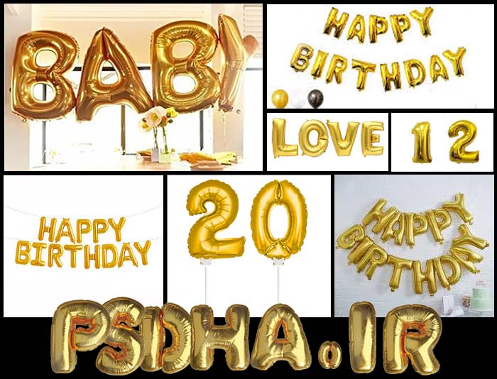 بادکنک های فویلی طلایی و نقره ای