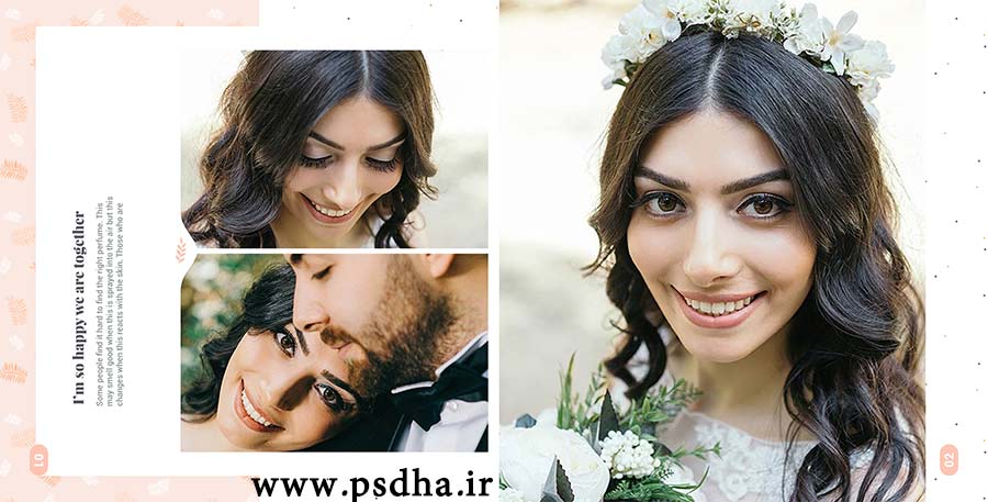 فون آماده برای چینش عکس آلبوم عروس psd