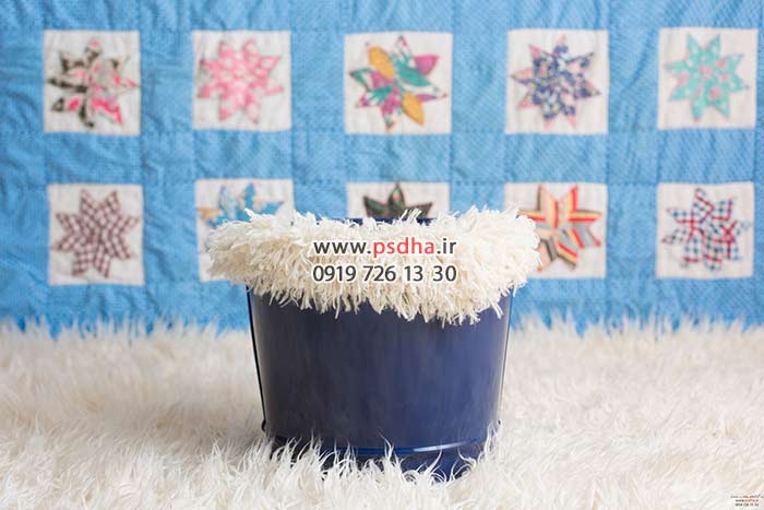 بک دراپ نوزادی تخت و حلقه گل
