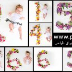 دانلود اعداد ماهگرد برای طراحی عکس نوزاد رایگان