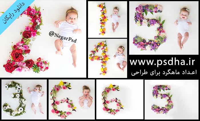 دانلود اعداد ماهگرد برای طراحی عکس