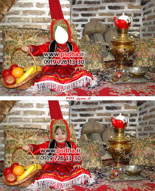 بکگراند سنتی و لباس محلی برای مونتاژ