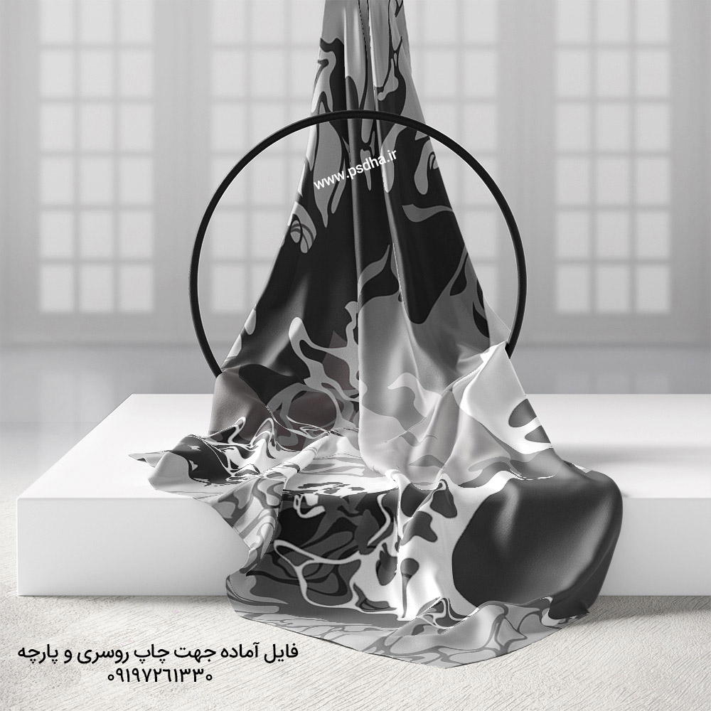 روسری زمینه خاکستری