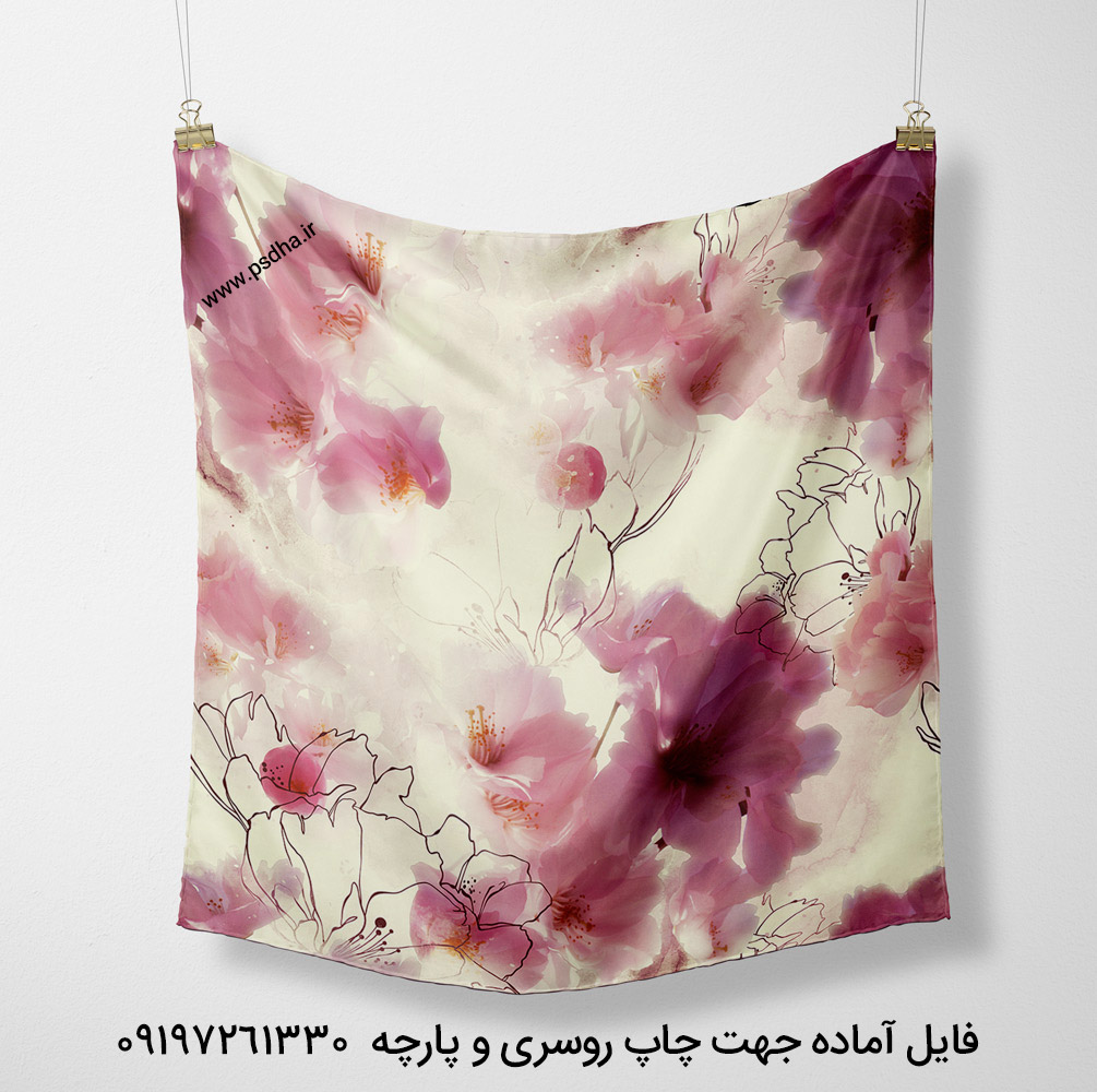 طرح روسری گل درشت