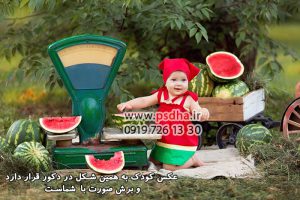 عکس با کیفیت مونتاژ چهره ی کودک و نوزاد