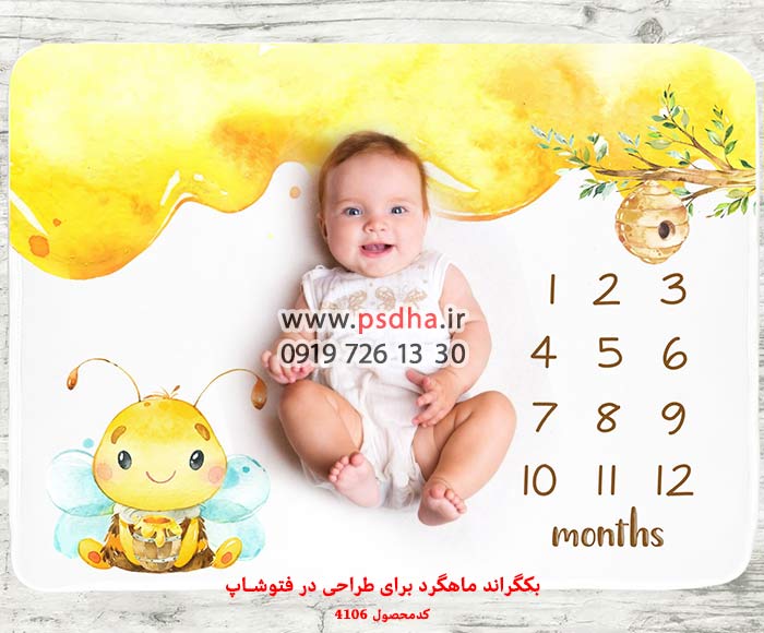 بک گراند ماهگرد نوزاد و کودک