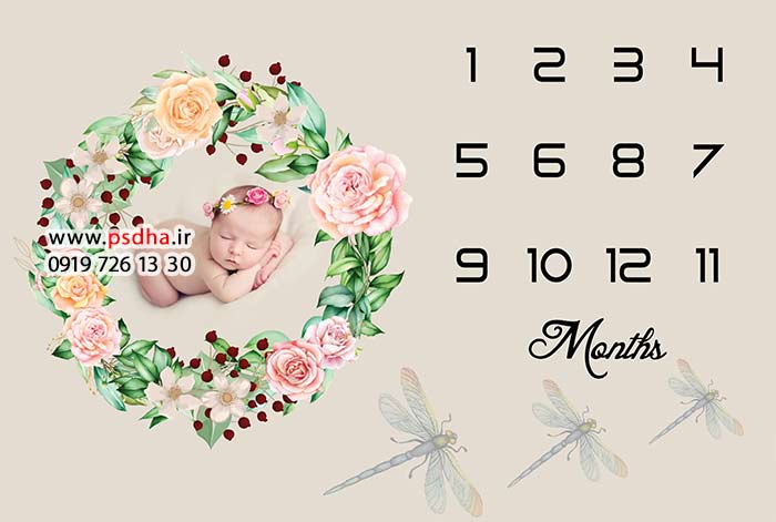 بک دراپ ماهگرد نوزادی