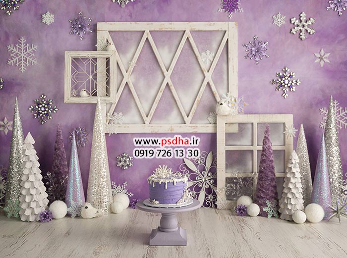 بک گراند زمستان با دکور واقعی