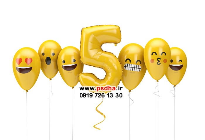 بک گراند بادکنکی عدد و ایموجی بادکنکی