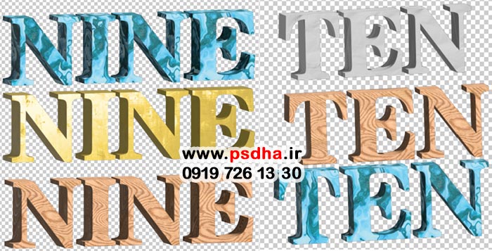 دکور استند سه بعدی عدد یک تا ده
