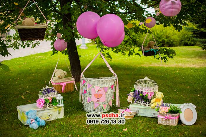 بک دراپ بادکنک آرایی جهت طراحی عکس تولد