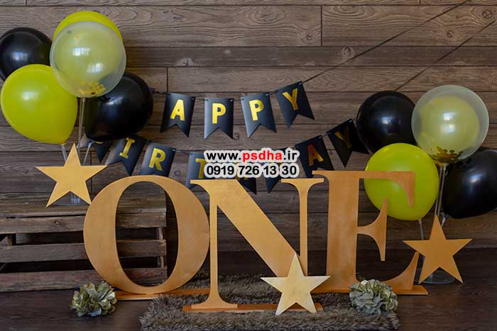 بک دراپ بادکنک آرایی جهت طراحی عکس تولد