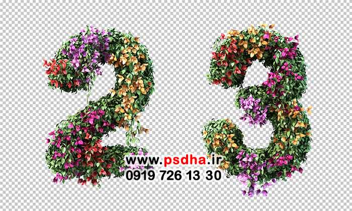 دکور استند اعداد گل آرایی لایه باز