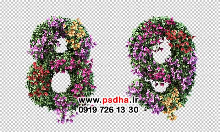 دکور استند اعداد گل آرایی لایه باز