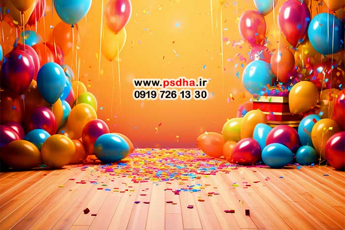 بک گراند بادکنک آرایی تولد
