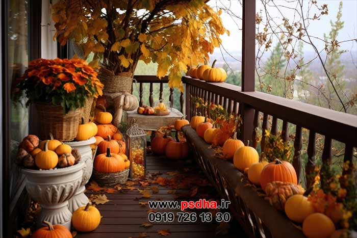 پس زمینه های پاییزی زیبا ، هالوین و طبیعت رنگارنگ پاییز