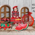 بکگراند لایه باز یلدا با چرخ دستی و استند انار کد 4567