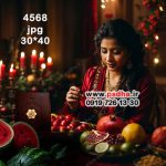 بکگراند با دکور میز شب چله کد 4568