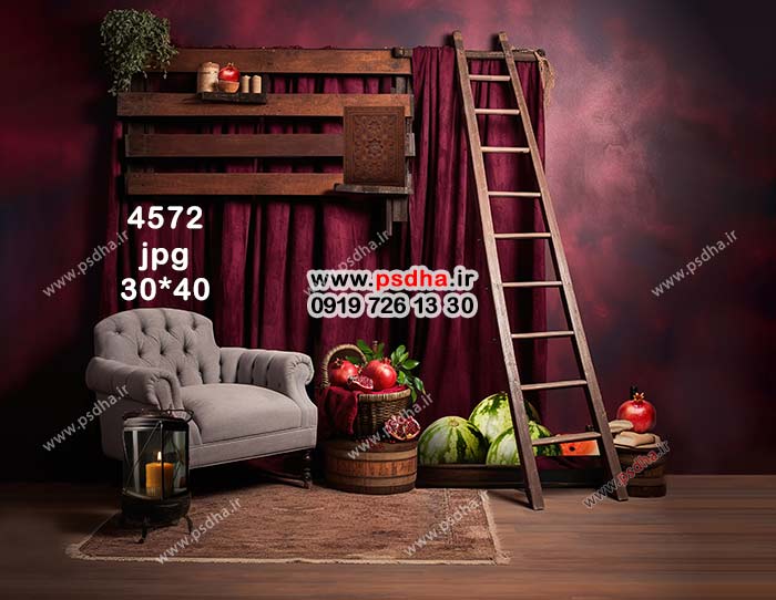 دکور بکدراپ یلدا با کیفیت عالی 