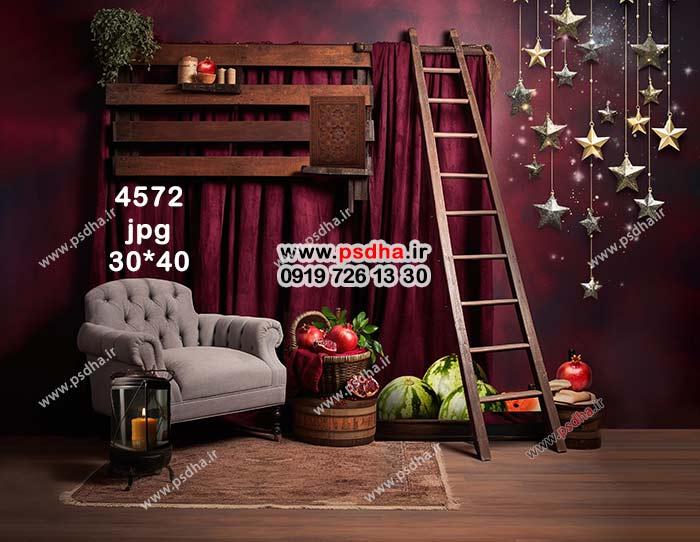 دکور بکدراپ یلدا با کیفیت عالی 